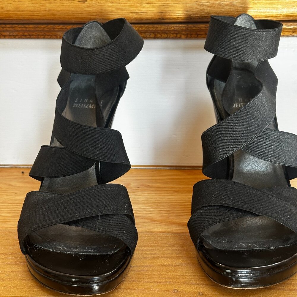 Stuart Weitzman Like New Classic Black Tall Elast… - image 3